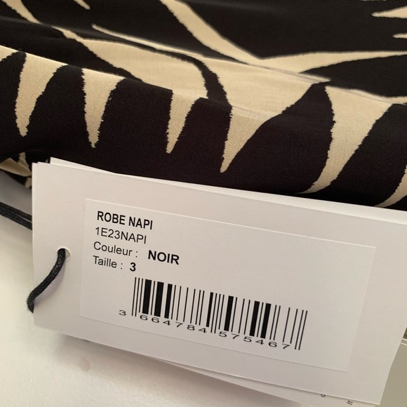 New with tags ba&sh Robe Napi Black & Cream Strappy Dress size US 8 M - Picture 8 of 17